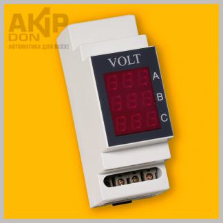 Вольтметр трехфазный VOLT, на DIN-рейку, напряжение